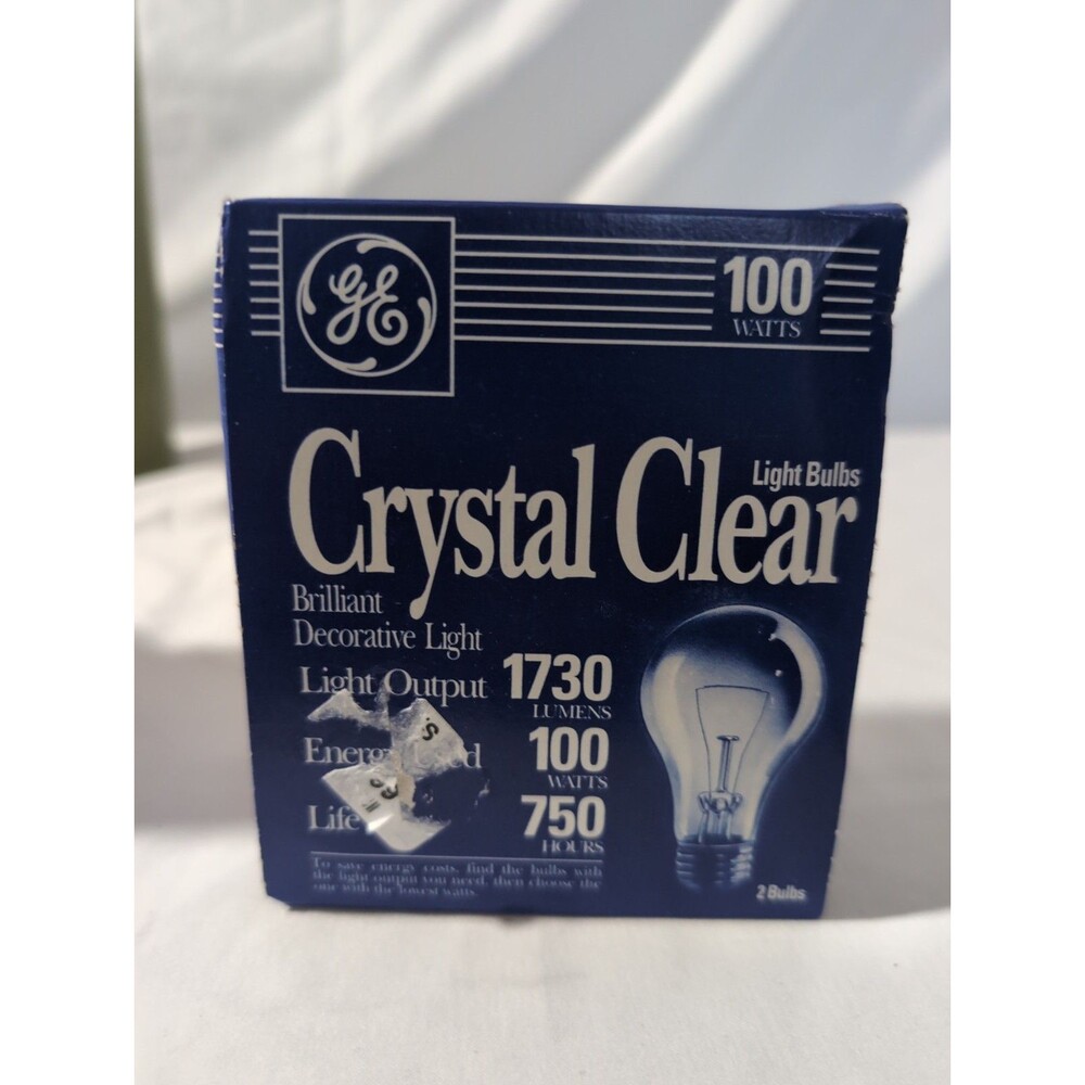 2 NEW GE Crystal Clear Decorative Light Bulbs 100W #8866090